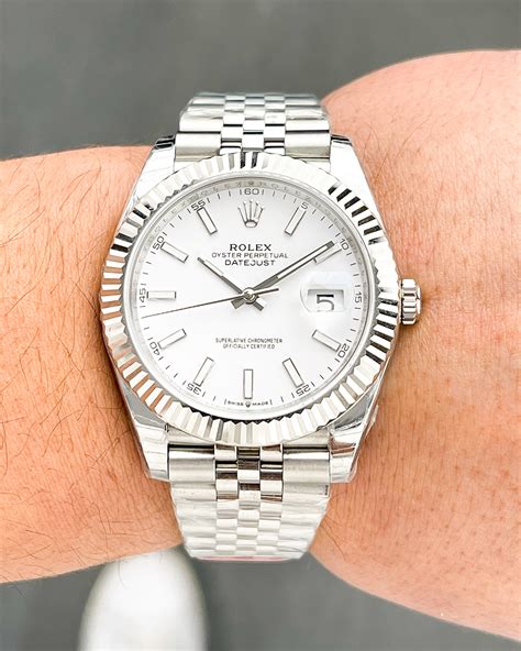 rolex datejust white dial